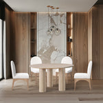 Colosseum 54" Solid Wood And Oak Veneer Dining Table in Natural