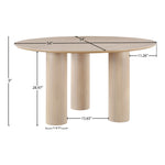 Colosseum 54" Solid Wood And Oak Veneer Dining Table in Natural