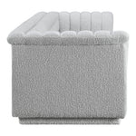 Cascade 118" Boucle Fabric Upholstered Modular Sofa in Grey