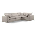 Comfy 119" Linen Textured Fabric Upholstered 4pc. Modular Sectional in Beige