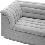 Cascade 118" Boucle Fabric Upholstered Modular Sofa in Grey