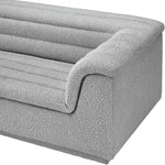 Cascade 118" Boucle Fabric Upholstered Modular Sofa in Grey