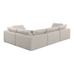 Comfy 119" Linen Textured Fabric Upholstered 4pc. Modular Sectional in Beige