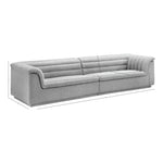 Cascade 118" Boucle Fabric Upholstered Modular Sofa in Grey