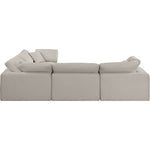 Comfy 119" Linen Textured Fabric Upholstered 4pc. Modular Sectional in Beige