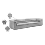 Cascade 118" Boucle Fabric Upholstered Modular Sofa in Grey