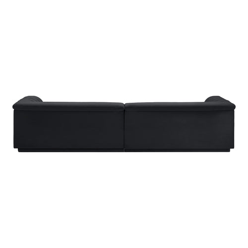 Cascade 118" Velvet Upholstered Modular Sofa in Black