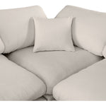 Comfy 119" Linen Textured Fabric Upholstered 4pc. Modular Sectional in Beige