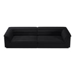Cascade 118" Velvet Upholstered Modular Sofa in Black
