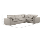 Comfy 119" Linen Textured Fabric Upholstered 4pc. Modular Sectional in Beige