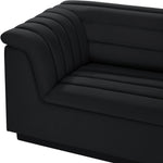 Cascade 118" Velvet Upholstered Modular Sofa in Black