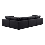 Comfy 119" Linen Textured Fabric Upholstered 4pc. Modular Sectional in Black