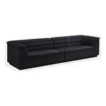 Cascade 118" Velvet Upholstered Modular Sofa in Black