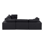 Comfy 119" Linen Textured Fabric Upholstered 4pc. Modular Sectional in Black