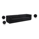 Cascade 118" Velvet Upholstered Modular Sofa in Black