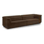 Cascade 118" Velvet Upholstered Modular Sofa in Brown