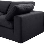 Comfy 119" Linen Textured Fabric Upholstered 4pc. Modular Sectional in Black