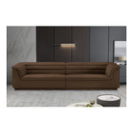 Cascade 118" Velvet Upholstered Modular Sofa in Brown