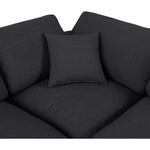 Comfy 119" Linen Textured Fabric Upholstered 4pc. Modular Sectional in Black