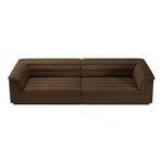 Cascade 118" Velvet Upholstered Modular Sofa in Brown
