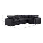 Comfy 119" Linen Textured Fabric Upholstered 4pc. Modular Sectional in Black