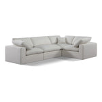 Comfy 119" Linen Textured Fabric Upholstered 4pc. Modular Sectional in Cream