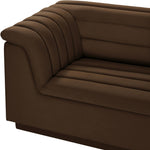 Cascade 118" Velvet Upholstered Modular Sofa in Brown