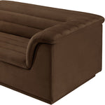 Cascade 118" Velvet Upholstered Modular Sofa in Brown