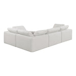 Comfy 119" Linen Textured Fabric Upholstered 4pc. Modular Sectional in Cream