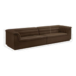 Cascade 118" Velvet Upholstered Modular Sofa in Brown