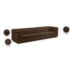 Cascade 118" Velvet Upholstered Modular Sofa in Brown