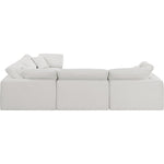 Comfy 119" Linen Textured Fabric Upholstered 4pc. Modular Sectional in Cream