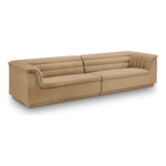 Cascade 118" Velvet Upholstered Modular Sofa in Camel