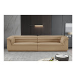 Cascade 118" Velvet Upholstered Modular Sofa in Camel