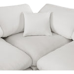 Comfy 119" Linen Textured Fabric Upholstered 4pc. Modular Sectional in Cream