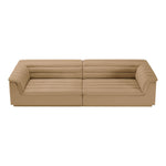 Cascade 118" Velvet Upholstered Modular Sofa in Camel