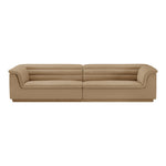 Cascade 118" Velvet Upholstered Modular Sofa in Camel