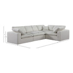 Comfy 119" Linen Textured Fabric Upholstered 4pc. Modular Sectional in Cream