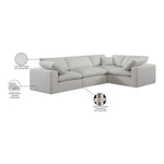 Comfy 119" Linen Textured Fabric Upholstered 4pc. Modular Sectional in Cream