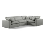 Comfy 119" Linen Textured Fabric Upholstered 4pc. Modular Sectional in Grey