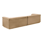 Cascade 118" Velvet Upholstered Modular Sofa in Camel