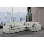Comfy 119" Linen Textured Fabric Upholstered 4pc. Modular Sectional in Grey
