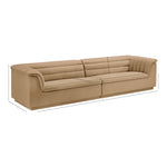 Cascade 118" Velvet Upholstered Modular Sofa in Camel