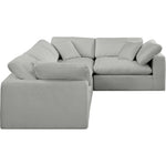 Comfy 119" Linen Textured Fabric Upholstered 4pc. Modular Sectional in Grey