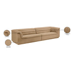 Cascade 118" Velvet Upholstered Modular Sofa in Camel