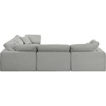 Comfy 119" Linen Textured Fabric Upholstered 4pc. Modular Sectional in Grey