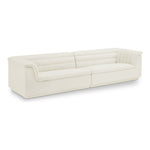 Cascade 118" Velvet Upholstered Modular Sofa in Cream