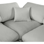 Comfy 119" Linen Textured Fabric Upholstered 4pc. Modular Sectional in Grey