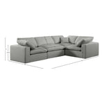 Comfy 119" Linen Textured Fabric Upholstered 4pc. Modular Sectional in Grey