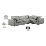 Comfy 119" Linen Textured Fabric Upholstered 4pc. Modular Sectional in Grey